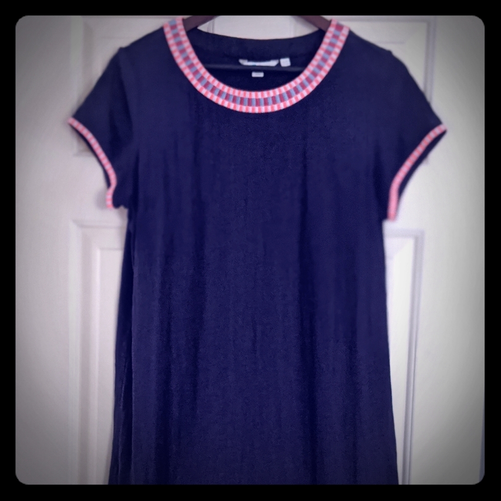 Boden t-shirt dress with embroidered trim